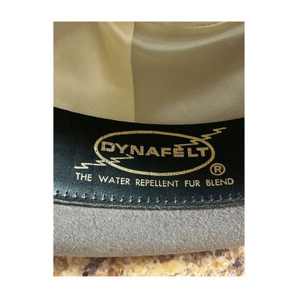 80's Dorfman Pacific co inc. men's Taupe Fedora Dynafelt wool size 7 1/8 - Picture 9 of 10